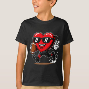 Funny Heart Playing Football Srts Lover Valentine  T-Shirt