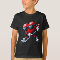 Funny Heart Playing Hockey Valentines Day Mens Boy