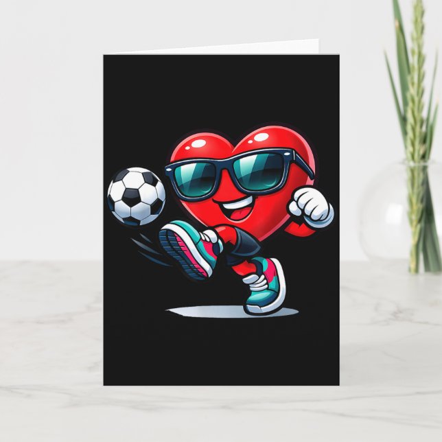 Funny Heart Playing Soccer Gifts Apparel  Card (Front)