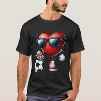 Funny Heart Playing Soccer Valentines Day Mens Boy