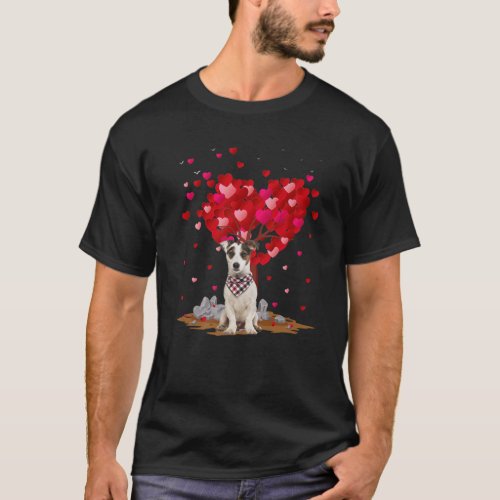 Funny Heart Shape Jack Russell Terrier Dog Valenti T_Shirt