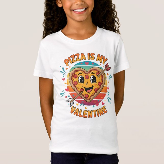 Funny Heart-Shaped Pizza T-Shirt for Foodie Couple (Front)