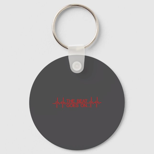 Funny Heart Transplant Art Men Women Heart Attack  Keychain (Front)