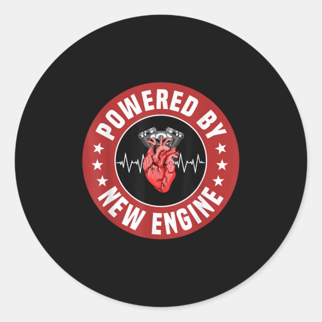 Funny Heart Transplant Survivor Quote Living Heart Classic Round Sticker (Front)