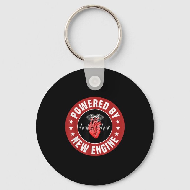Funny Heart Transplant Survivor Quote Living Heart Keychain (Front)