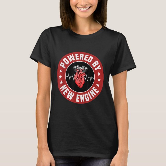 Funny Heart Transplant Survivor Quote Living Heart T-Shirt (Front)