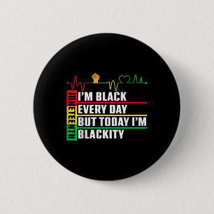 Funny Heartbeat Blackity Black Juneteenth Pride Me Button