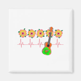 Funny Heartbeat EKG Line for Ukulele Music Magnet