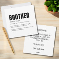 Funny Heartfelt Brother Definition Greeting