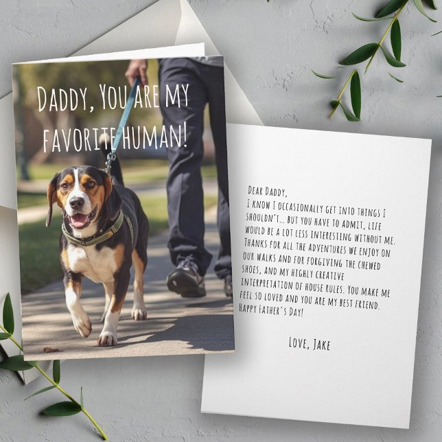 Funny Heartfelt Father's Day Message from the Dog  Card (This card is available in both printed and digital formats!)