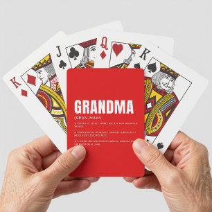 Funny Heartfelt Grandma Definition Poker Cards