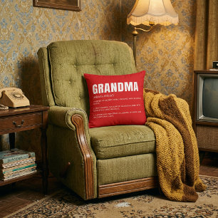 Funny Heartfelt Grandma Definition Throw Pillow