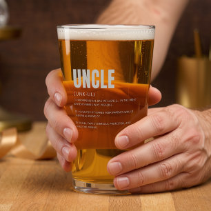 Funny Heartfelt Uncle Definition Beer Pint Glass