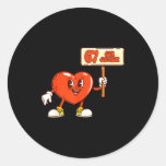 Funny Hearts 67 Valentine Six Seven Meme Gen Alpha Classic Round Sticker
