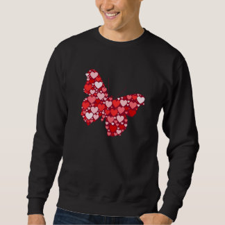 Funny Hearts Butterfly  Cute Animals Valentines Da Sweatshirt