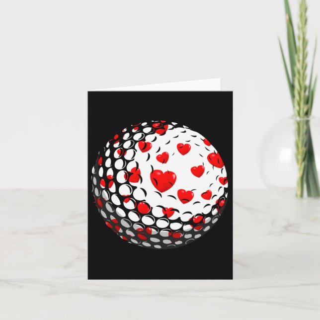 Funny Hearts Golf Lover Matching Sports Valentines Card (Front)