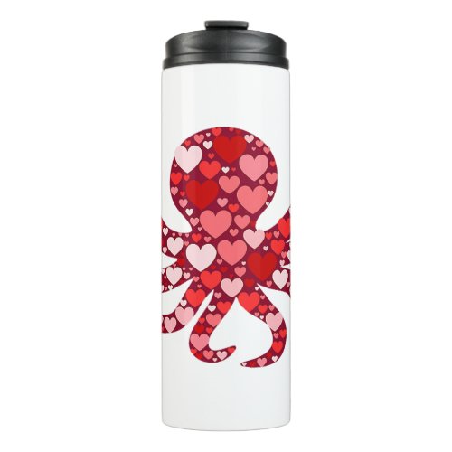 Funny Hearts Octopus Lover Cute Animals Valentines Thermal Tumbler