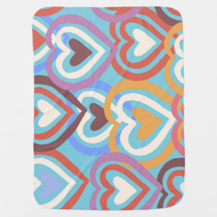 Funny Hearts: Seamless Texture Pattern. Baby Blanket