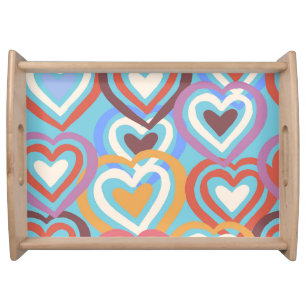 Funny Hearts: Seamless Texture Pattern. Serving Tray