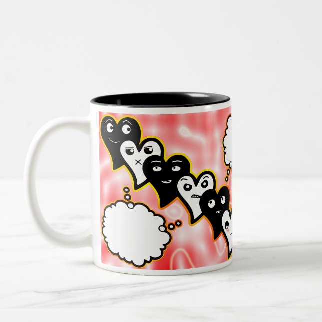 Funny hearts set Two-Tone coffee mug (Left)