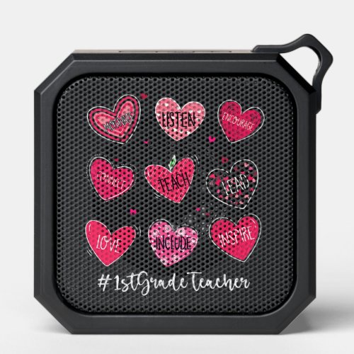 Funny Hearts Teach Love Inspire 1st Grade Teacher  Bluetooth Speaker