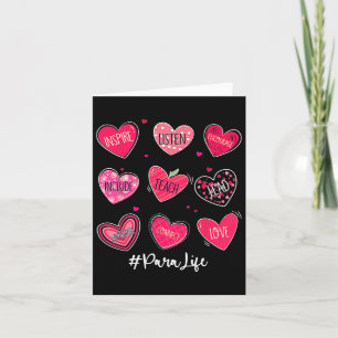 Funny Hearts Teach Love Inspire Para Life Valentin Card