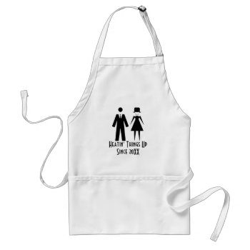 Funny Heating Things Up Cute Couples Adult Apron by csinvitations at Zazzle