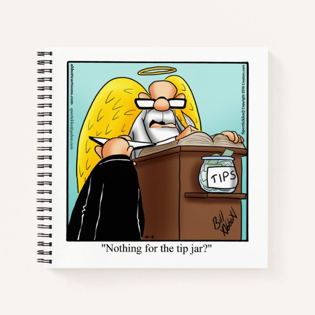 Funny Heavenly Humor Spiral Notebook (Front)