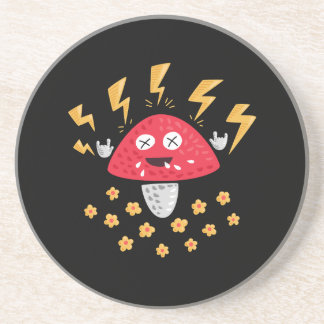 Funny Heavy Metal Mushroom Coaster