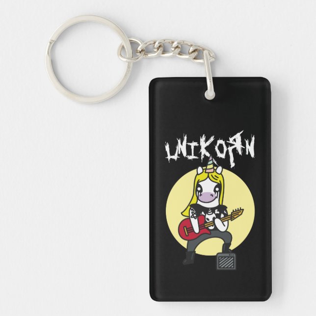 Funny Heavy Metal Unicorn Keychain (Front)