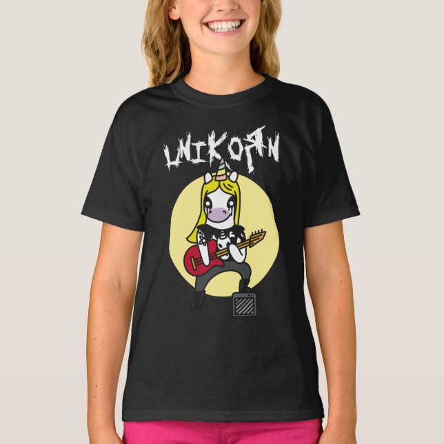 Funny Heavy Metal Unicorn T-Shirt (Front)