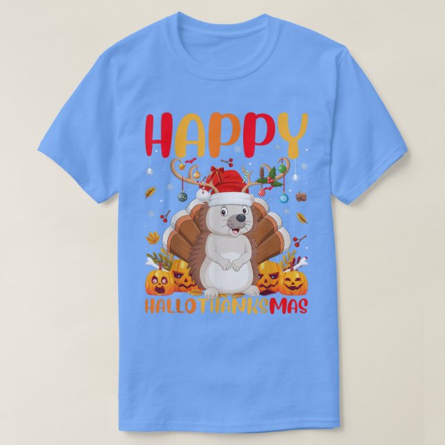 Funny Hedgehog Animal Lover Happy Hedgehog HelloTh T-Shirt (Design Front)