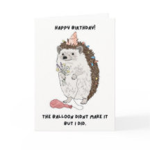 Funny Hedgehog Birthday Card