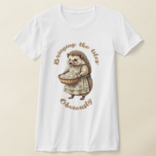 Funny Hedgehog Bringing the Tiles Mahjong T-Shirt