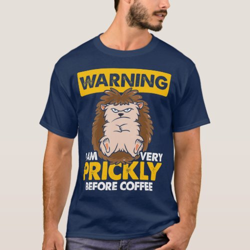 Funny Hedgehog Coffee Drinker T_Shirt