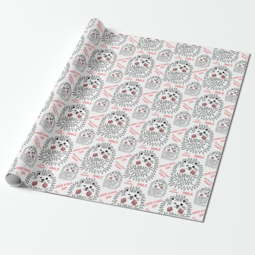 Funny Hedgehog Have A Nice Day Customizable Wrapping Paper