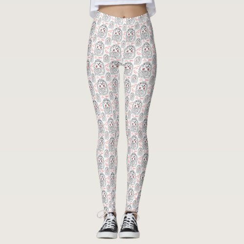 Funny Hedgehog Image And Positive Text Pattern Leggings