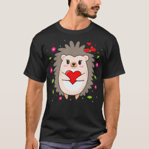 Funny Hedgehog Mom Lover Heart Valentines Day Gif T-Shirt