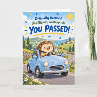 Funny Hedgehog Officially Licensed Driving Test Card