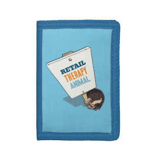 Funny Hedgehog Retail Therapy Animal Sign Cartoon Tri-fold Wallet