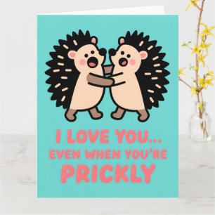 Funny Hedgehog Valentine Humor Greeting Card