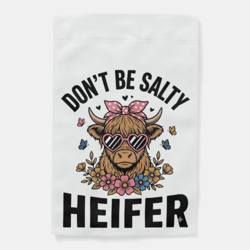 Funny Heifer Cow Floral Butterfly Vintage Design_1 Garden Flag