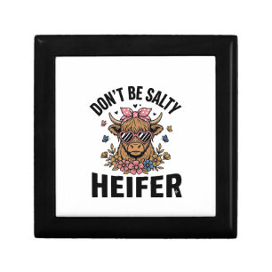Funny Heifer Cow Floral Butterfly Vintage Design_1 Gift Box