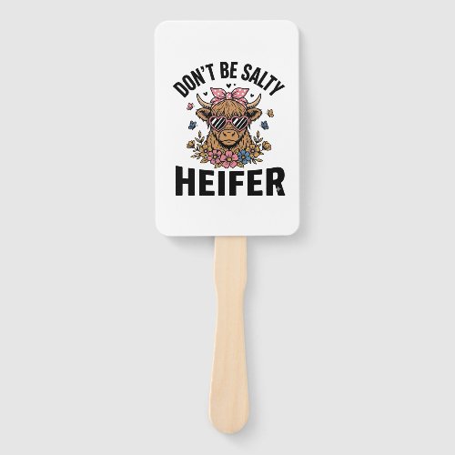 Funny Heifer Cow Floral Butterfly Vintage Design_1 Hand Fan