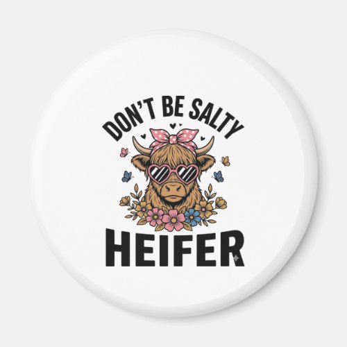 Funny Heifer Cow Floral Butterfly Vintage Design_1 Magnet
