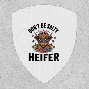 Funny Heifer Cow Floral Butterfly Vintage Design_1 Patch