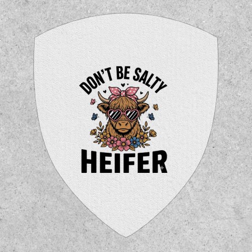 Funny Heifer Cow Floral Butterfly Vintage Design_1 Patch