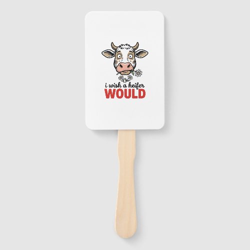 Funny Heifer Cow Vintage Engraving Shirt Design_1 Hand Fan