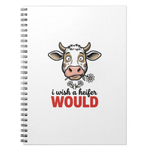 Funny Heifer Cow Vintage Engraving Shirt Design_1 Notebook