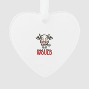 Funny Heifer Cow Vintage Engraving Shirt Design_1 Ornament